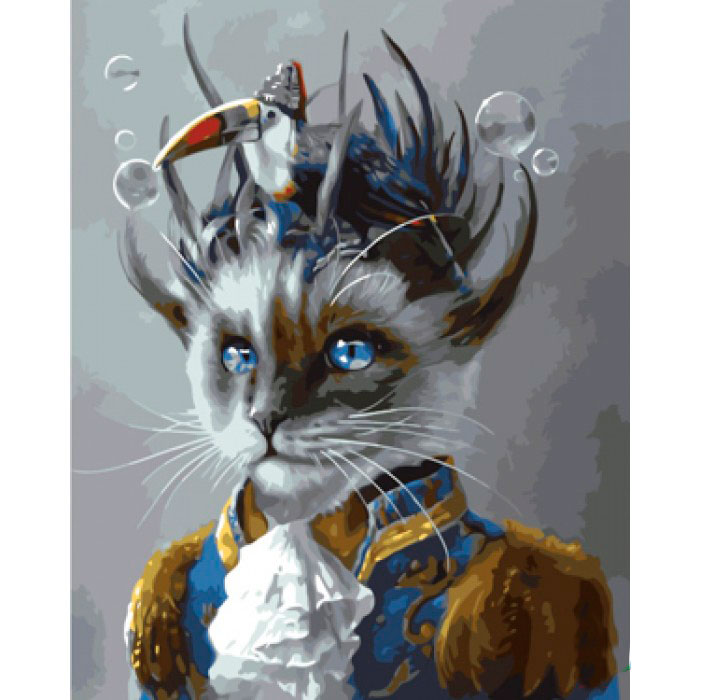 Розпис фарбами за номерами 'Поп-арт: Кіт-аристократ'
