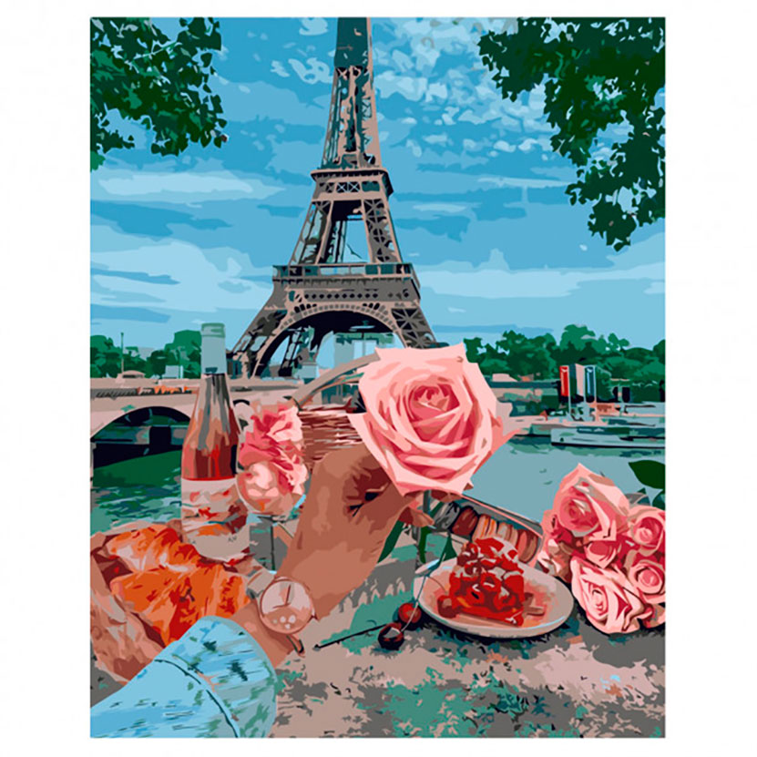 Роспись красками по номерам 'Романтика в Париже'