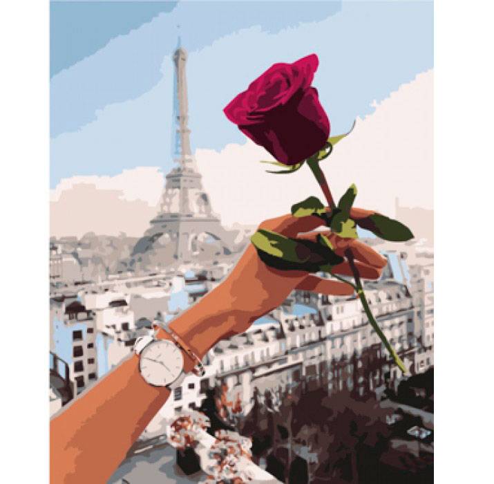 Роспись красками по номерам 'Свидание в Париже'