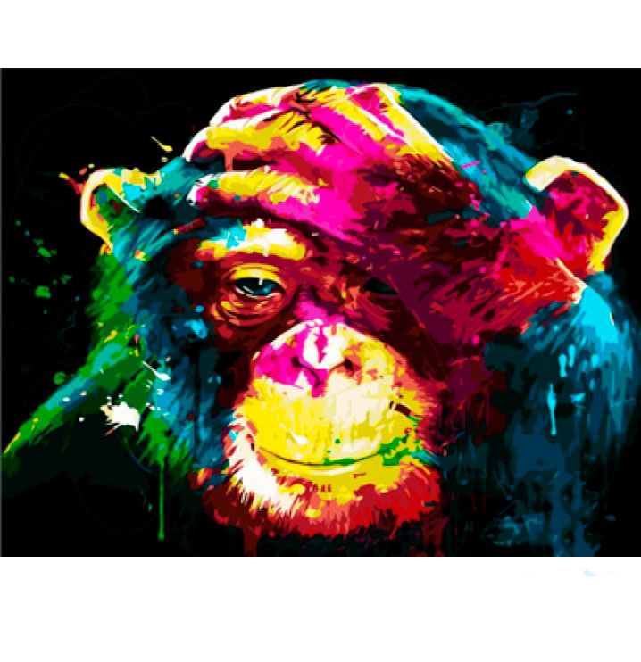 Розпис фарбами за номерами 'Яскрава мавпа'