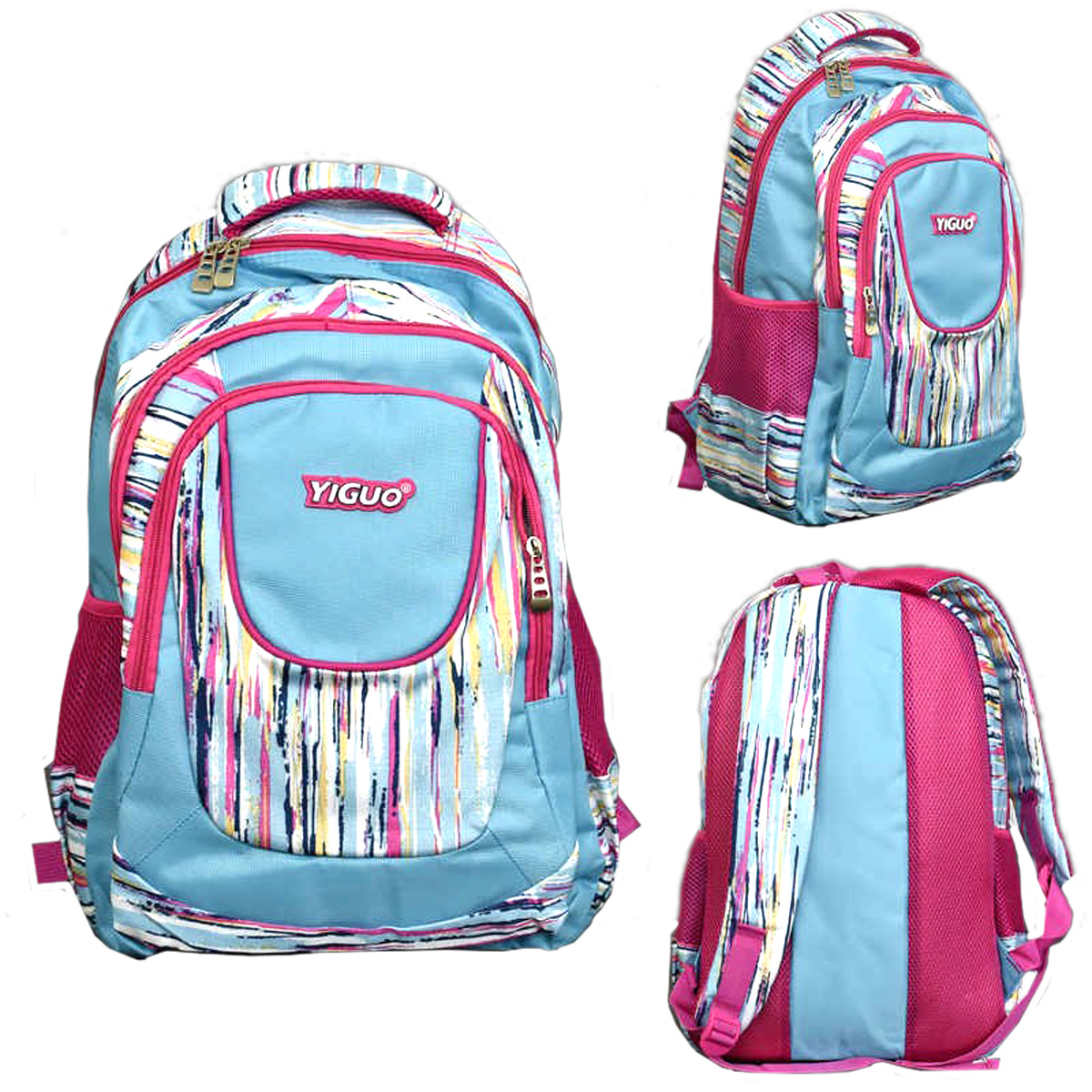 Рюкзак школьный YIGUO серо-голубой