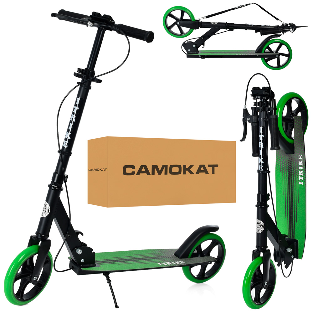 Самокат складаний алюміній + сталь зелений