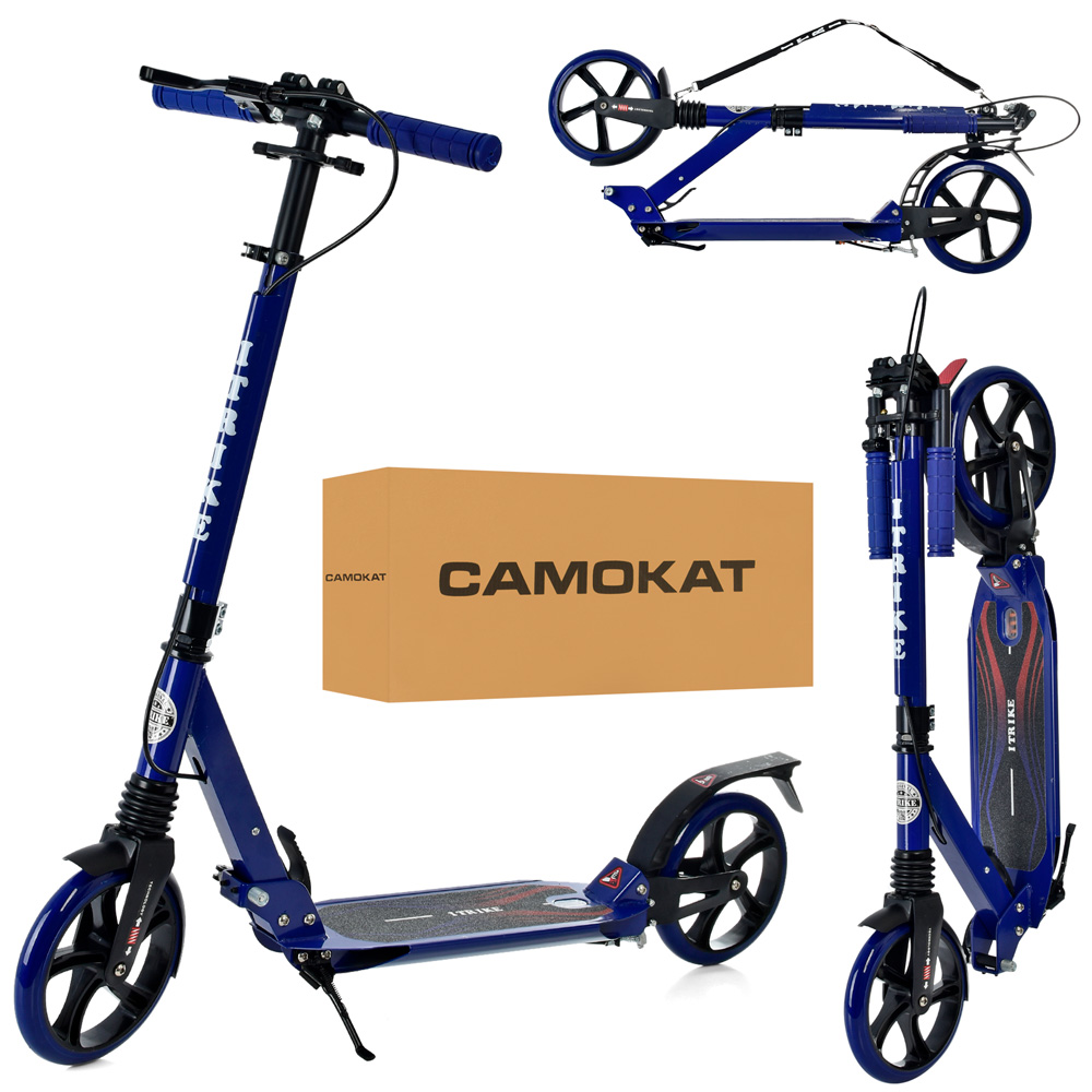 Самокат дорослий алюміній + сталь синій