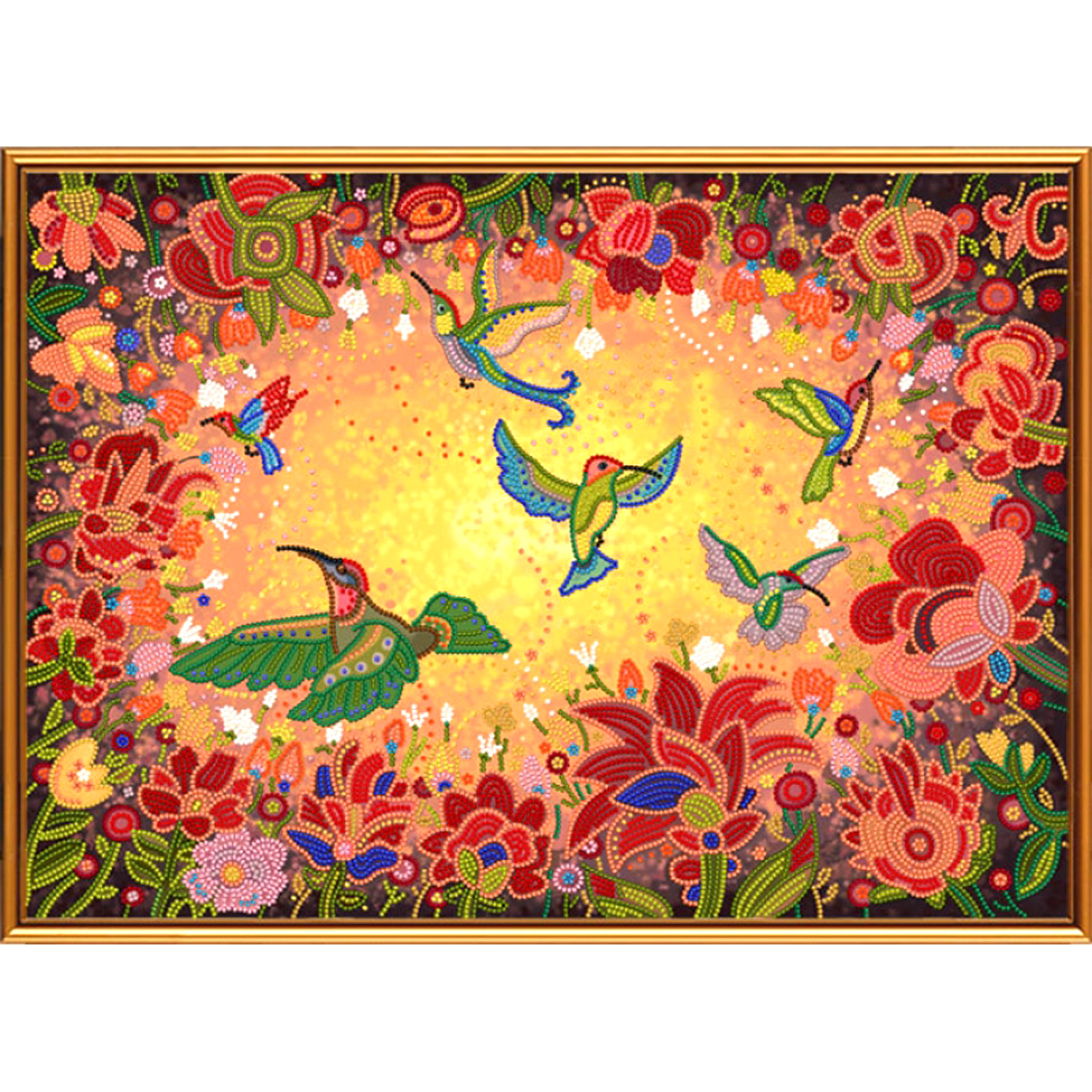 Схема-рисунок для вышивки бисером (атлас) 'Райские птицы'
