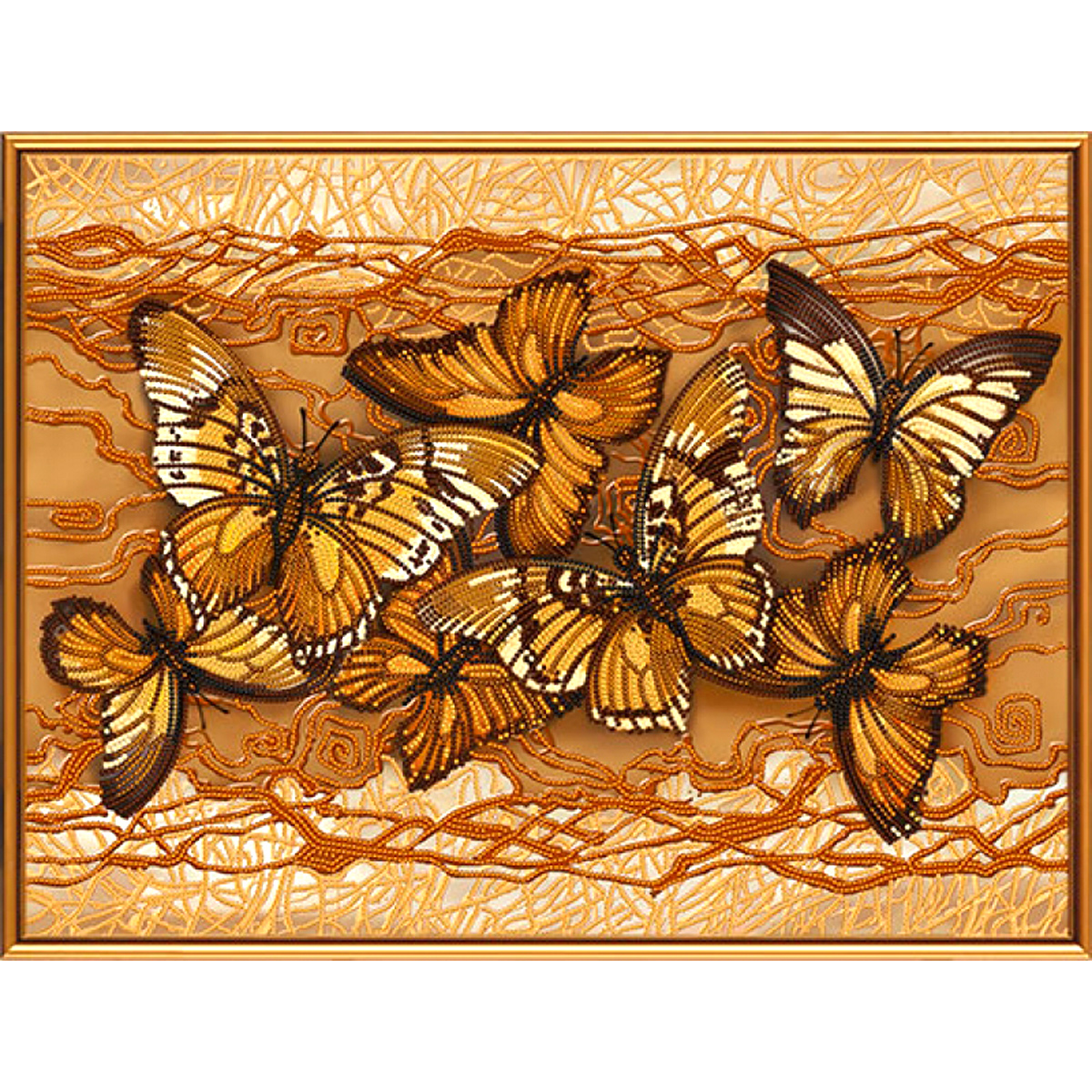 Схема-рисунок для вышивки бисером(атлас) 'Полет бабочек'