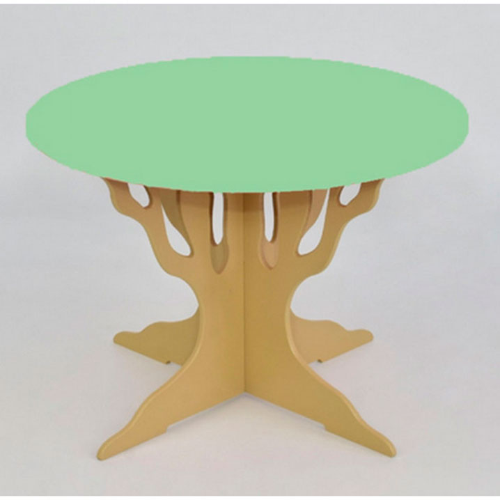 Стол в форме дерева с круглой столешницей Салатовый