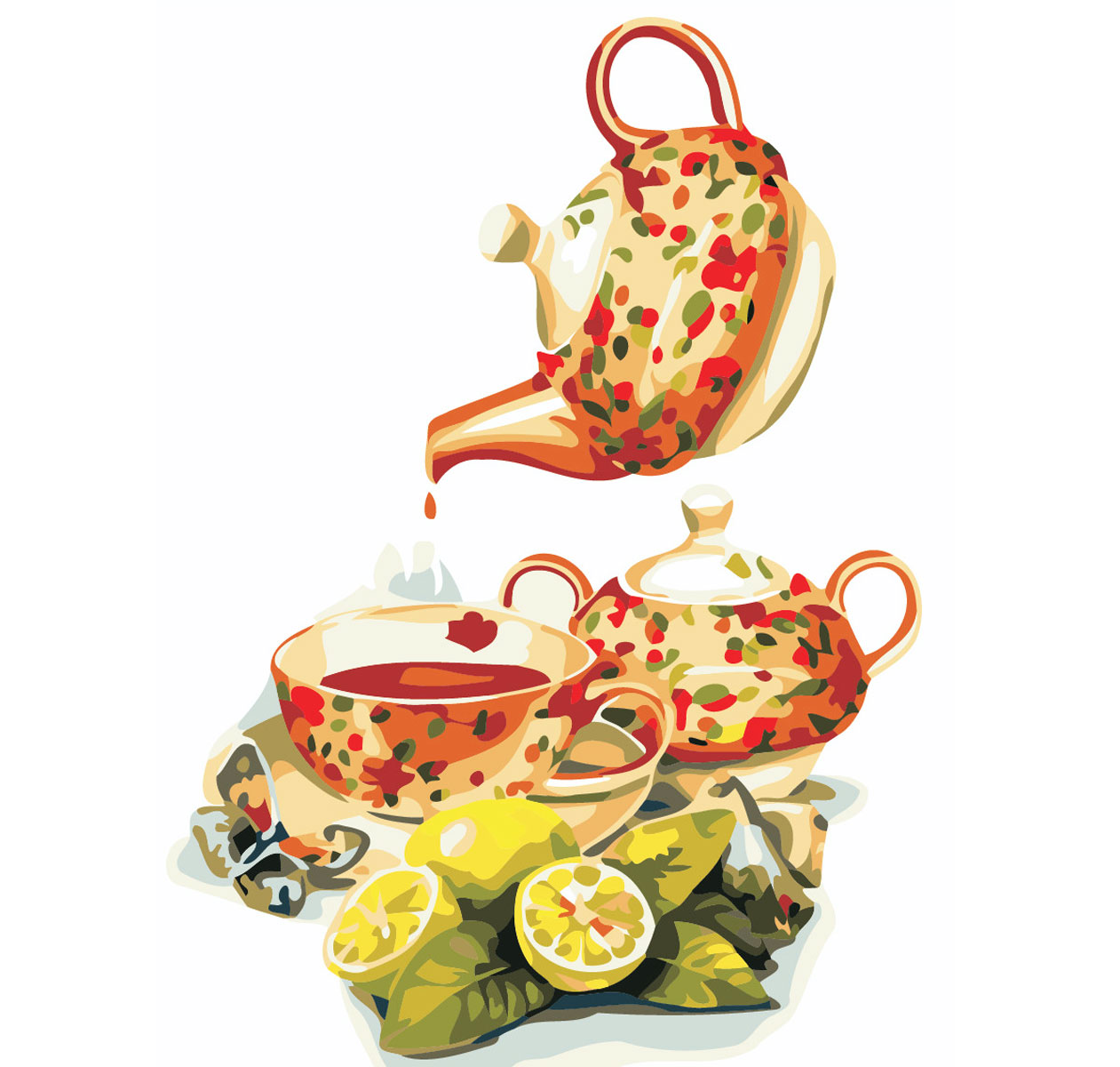Творчість картина за номерами 'Чай з лимоном'