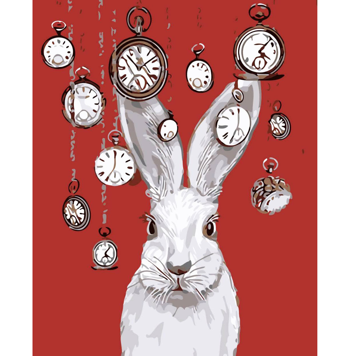 Творчість картина за номерами 'Кролик і годинник'