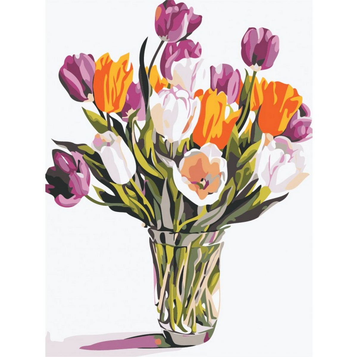 Творчість картина за номерами 'Різнокольорові тюльпани'