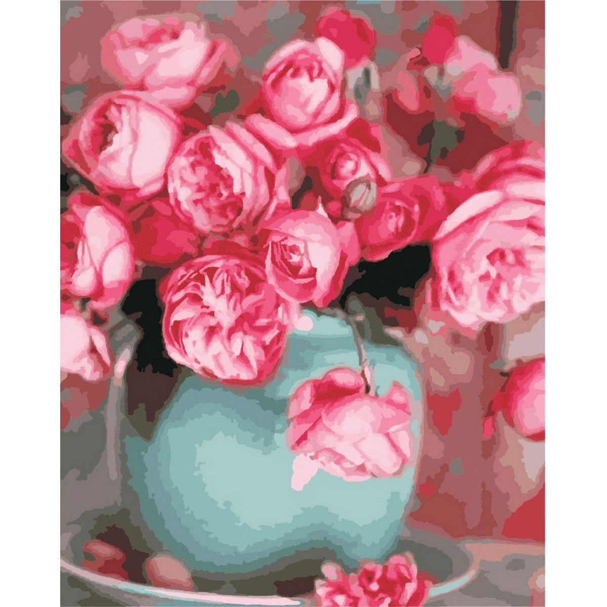 Творчість картина за номерами 'Троянди у вазі'