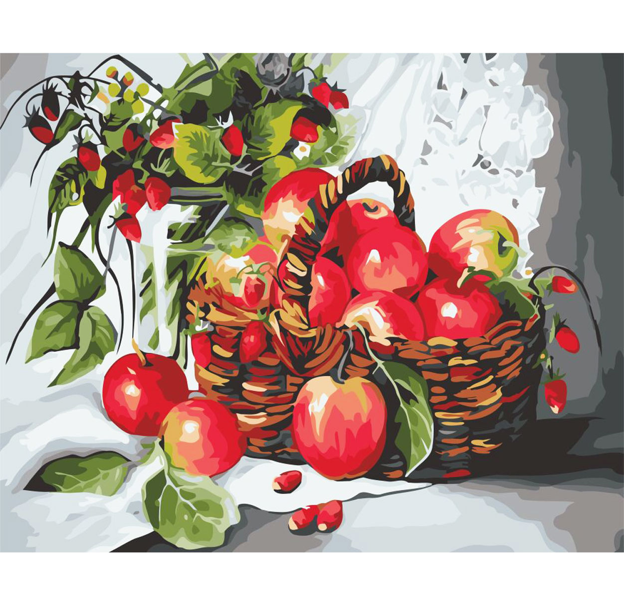 Творчість картина за номерами 'Яблука в кошику'