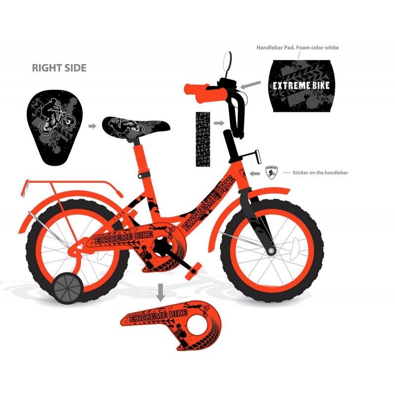Велосипед 12' детский 'EXTREME BIKE' оранжевый