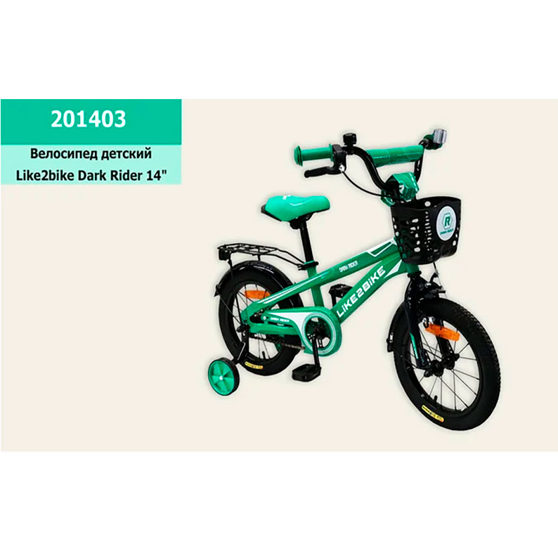 Велосипед 2-х колесный Like2bike Dark Rider зелёный 14'