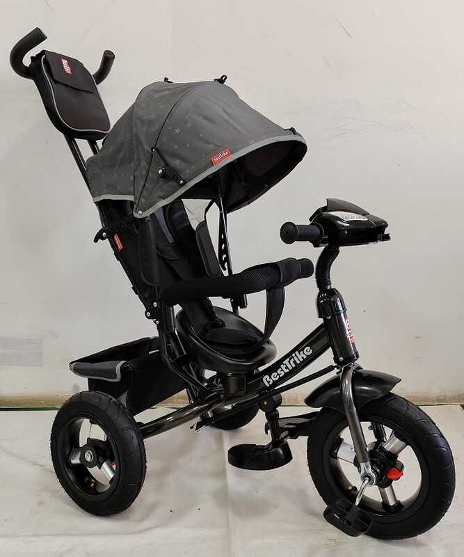 Велосипед детский с родительской ручкой Best Trike  с USB фарой та Bluetooth