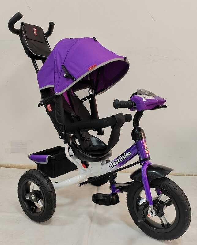 Велосипед с родительской ручкой Best Trike USB фара и Bluetooth