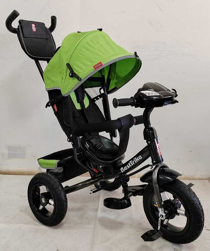 Велосипед с родительской ручкой Best Trike  с USB фарой та Bluetooth