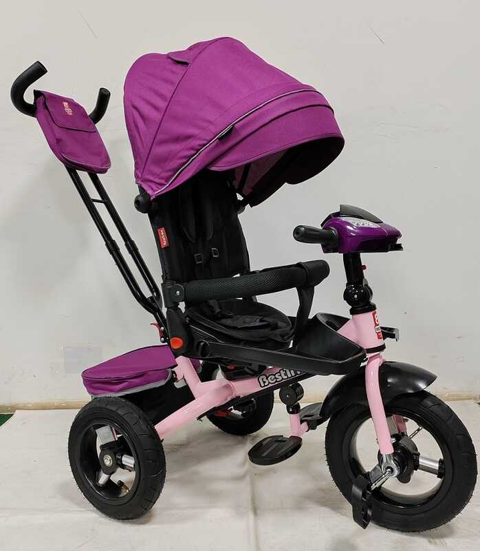 Велосипед с родительской ручкой Best Trike музыкальный с поворотным сидением