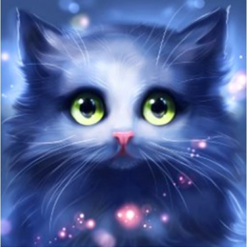 Вышивка алмазами 'Очаровательная кошка' без рамки
