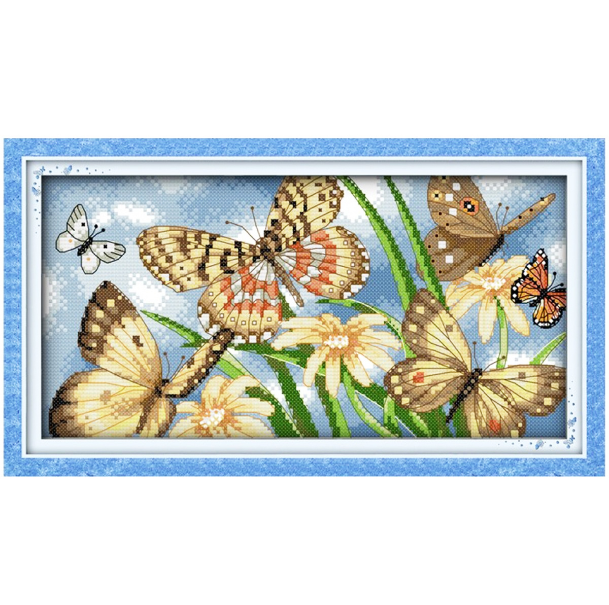 Вышивка крестом 'Цветы и бабочки'