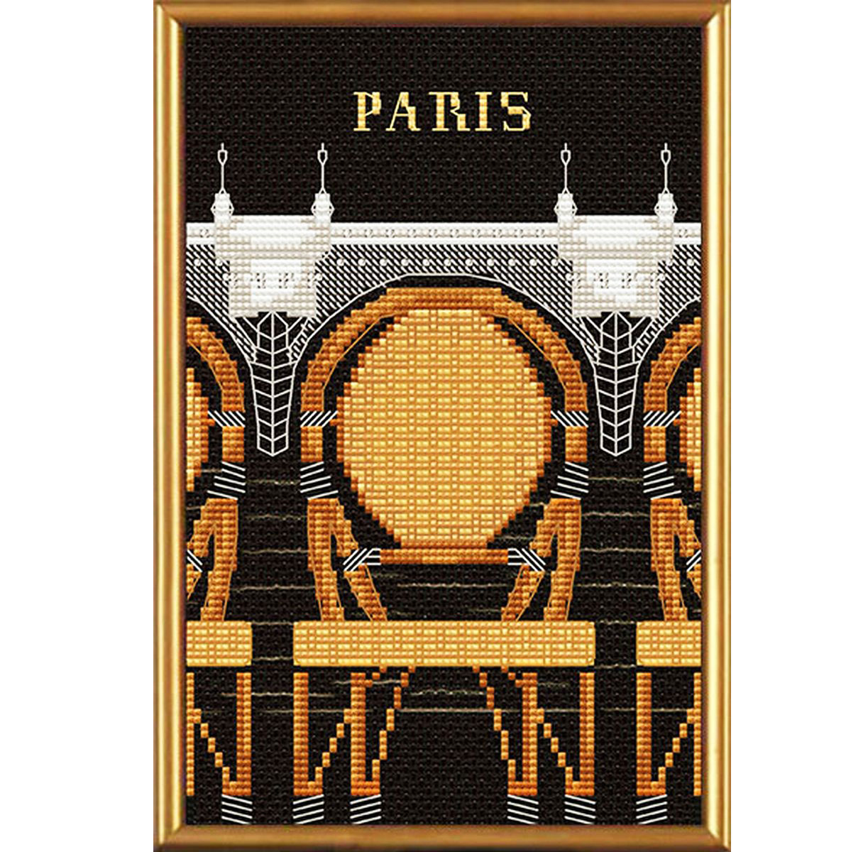 Вышивка нитками и бисером 'Париж в иллюстрациях.Новый мост'
