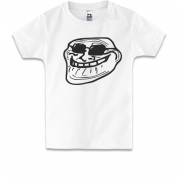 Детская футболка  Троллфэйс в очках (Trollface)