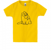 Детская футболка Кот Саймона с птичкой