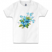 Детская футболка с голубыми цветами