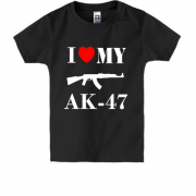 Детская футболка I love my АК-47