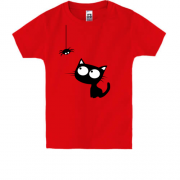 Детская футболка Кот и паучок
