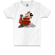 Детская футболка Мики на паровозе