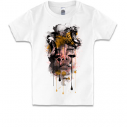 Детская футболка с девушкой и леопардами