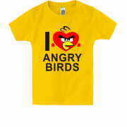 Детская футболка I love Angry Birds