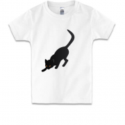 Дитяча футболка Halloween з чорною кішкою