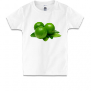 Детская футболка с зелеными лимонами (лаймом )