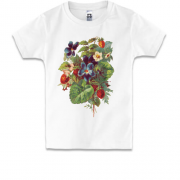 Детская футболка Клубника с цветами