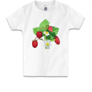 Детская футболка с букетом земляники