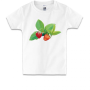 Детская футболка Клубника с листьями