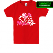Детская футболка с бабочкой в цветах (glow)