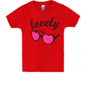 Детская футболка с розовыми очками Lovely