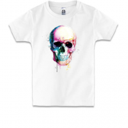 Детская футболка с акварельным черепом