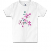 Детская футболка с акварельными цветами