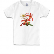 Детская футболка с ромашкой и лилиями