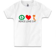 Детская футболка peace love cats