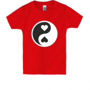 Детская футболка Инь-янь с сердцем