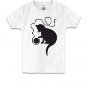 Дитяча футболка кіт з клубком