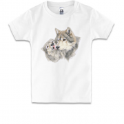 Детская футболка с парой волков
