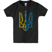 Детская футболка с желто-голубым гербом Украины