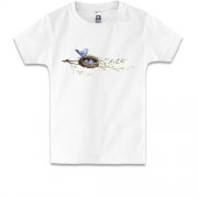 Детская футболка с птичкой в гнезде
