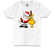 Детская футболка Санта с оленем