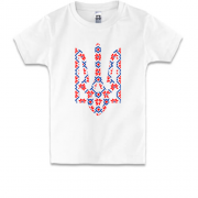 Дитяча футболка з гербом України у вигляді вишиванки (2)